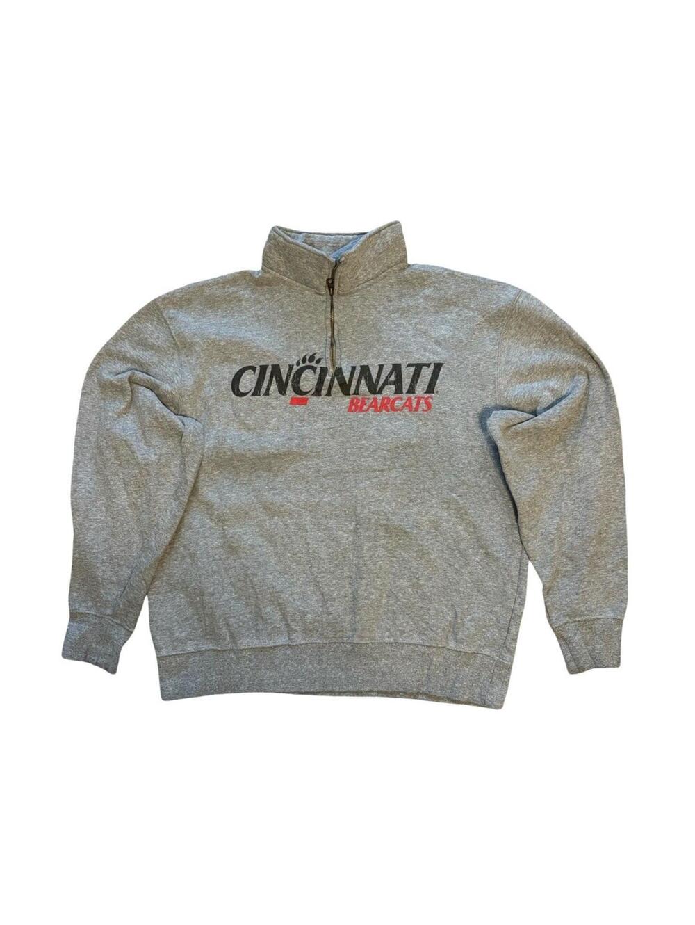 Jansport Cincinnati Bearcats 1/4 Zip Pullover Sweatshirt Men’s Size Large Gray